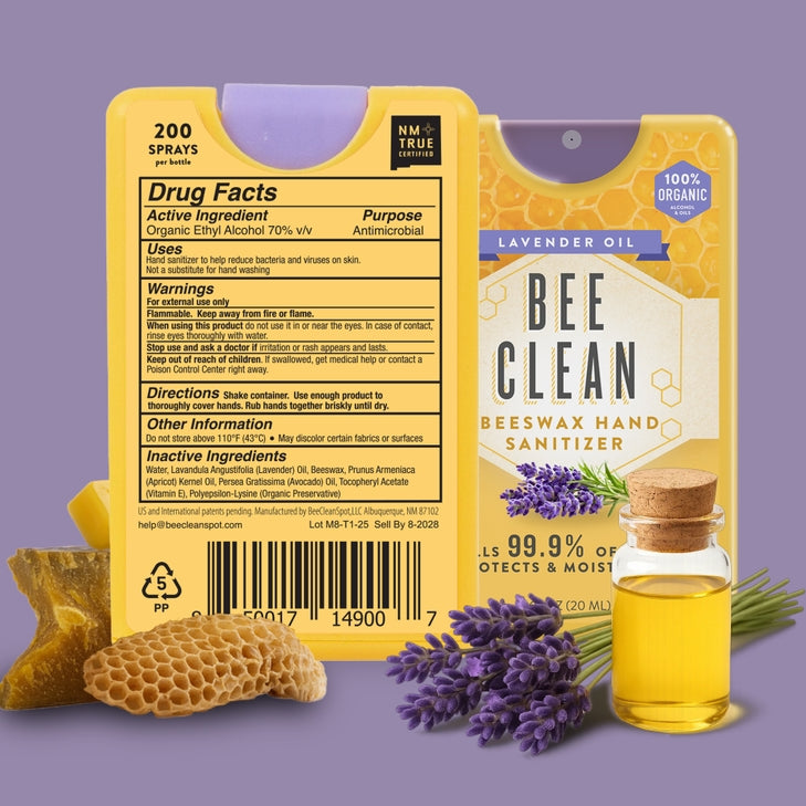 Bee Clean Organic Lavender Hand Sanitizer Spray