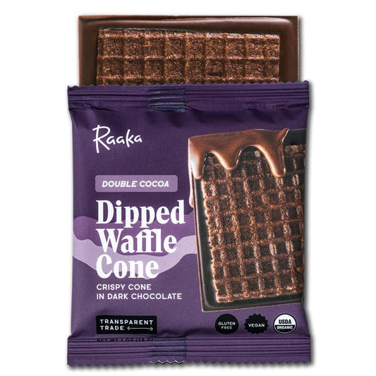 Raaka Double Cocoa Dipped Waffle Cone