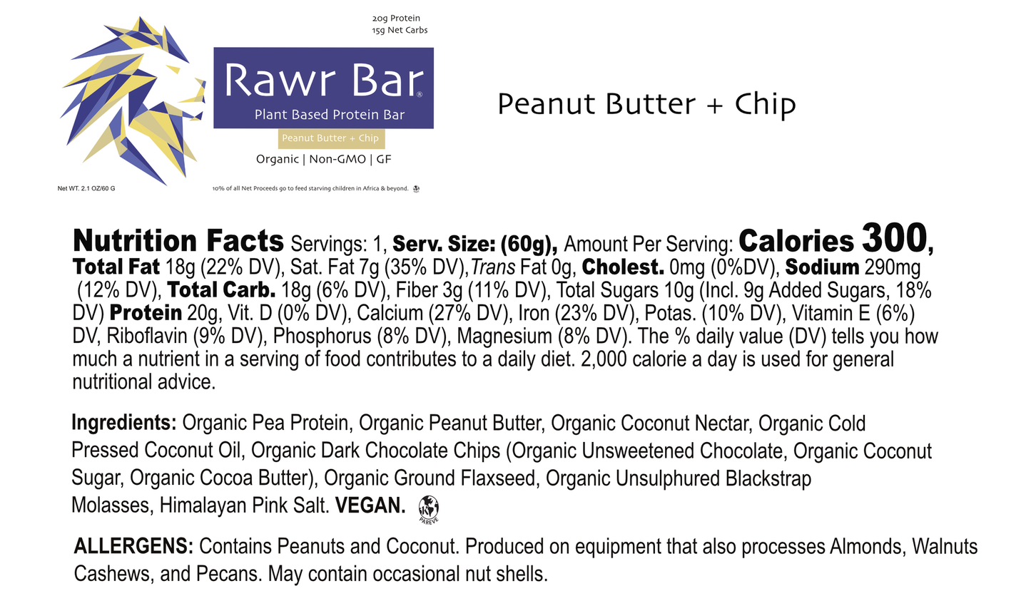 Rawr Bar | Peanut Butter + Chip