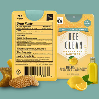 Bee Clean Citrus and Peppermint Hand Sanitizer Spray