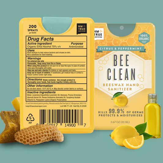 Bee Clean Citrus and Peppermint Hand Sanitizer Spray